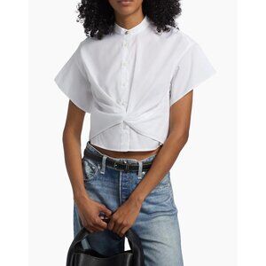 rag & bone Gretchen white Poplin Twisted Shirt size 4